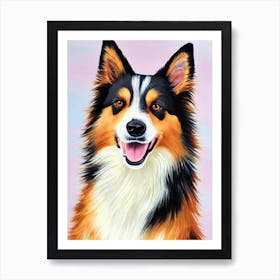 Collie 4 Watercolour Dog Art Print