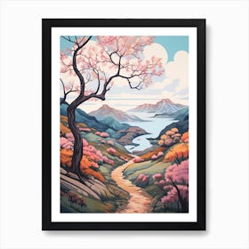 Isle Of Skye Scotland Hike Illustration Art Print