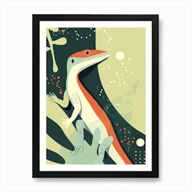 Skinks Lizard Abstract Modern Illustration 4 Art Print