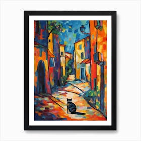 Painting Of Rome With A Cat In The Style Of Fauvism 4 Art Print