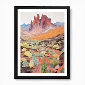 Mount Teide Spain 1 Colourful Mountain Illustration Art Print