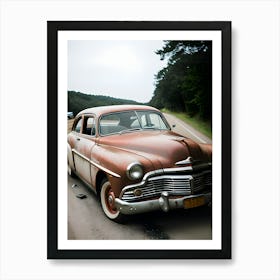 Old Car On The Road 11 Art Print
