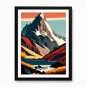 Torres Del Paine National Park Chile Retro Art Print