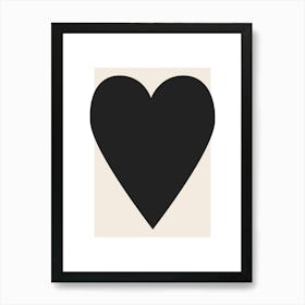 Heart Black Art Print