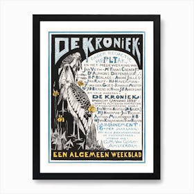 Advertising Card For De Kroniek (1895), Theo Van Hoytema Art Print
