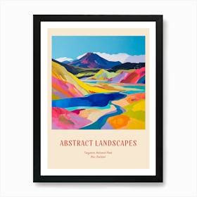 Colourful Abstract Tongariro National Park New Zealand 1 Poster Art Print