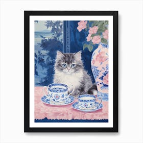 Animals Having Tea   Cat Kittens 4 Art Print