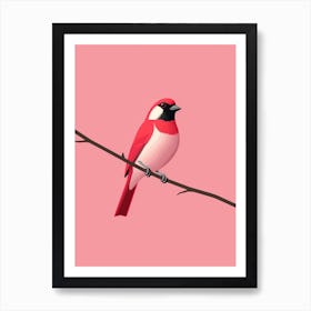 Minimalist Finch 1 Illustration Art Print