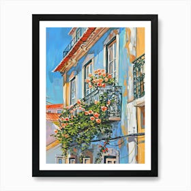 Balcony Painting In Lisbon 2 Art Print