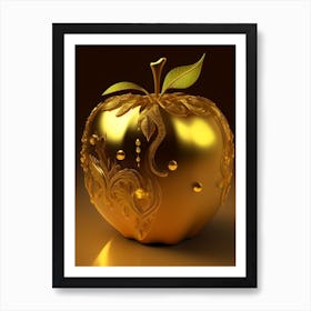 Dripping Gold Apple Art Print