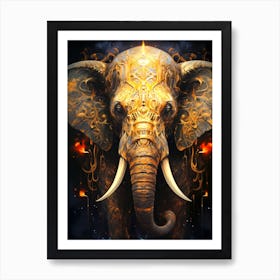 Golden Elephant Art Print