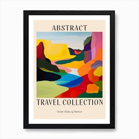 Abstract Travel Collection Poster United States Of America 3 Art Print