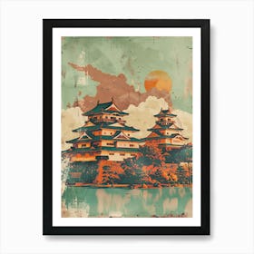 Kanazawa Castle Japan Mid Century Modern 3 Art Print