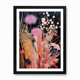 Surreal Florals Fountain Grass 1 Flower Painting Art Print