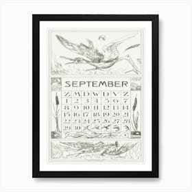 September Calendar Sheet With A Shot Bird (1917), Theo Van Hoytema Art Print