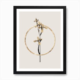 Gold Ring Siberian Iris Glitter Botanical Illustration n.0036 Art Print