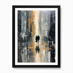 Couple Walking In The Rain 3 Art Print