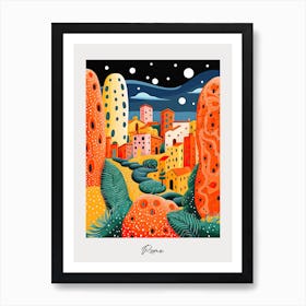 Poster Of Rome, Illustration In The Style Of Pop Art 1 Art Print