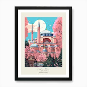 Hagia Sophia   Istanbul, Turkey   Cute Botanical Illustration Travel 3 Poster Art Print