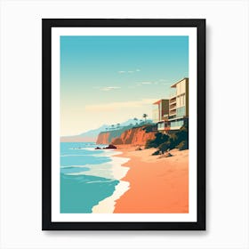 Malibu Beach California Abstract Orange Hues 3 Art Print