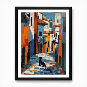 Painting Of Istanbul With A Cat 3 In The Style Of Matisse Art Print