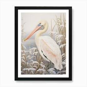 Winter Bird Painting Pelican 1 Art Print