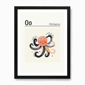 Animals Alphabet Octopus 1 Art Print