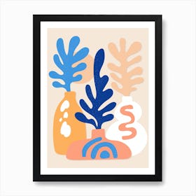 Vases With Plants Matisse Style Boho Art Print