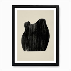 Black Bold Object On Beige 07 Art Print