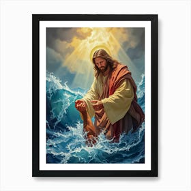 Jesus Saves Ai Art Print