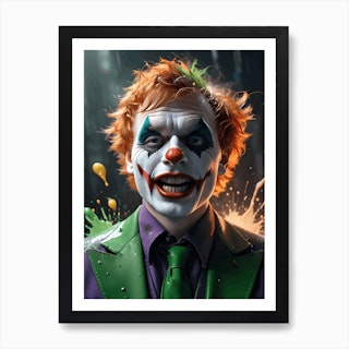 Villain The Joker Portrait Illustration Movie Fan Art Poster 2 Art Print by  The Art Of Pat - Fy