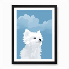 White Dog In The Sky Art Print