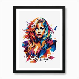 Lady Gaga 03 Portrait Music Icon Style WPAP Pop Art Art Print