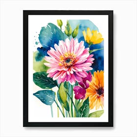 Watercolor Flowers 60 Affiche