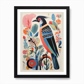 Colourful Scandi Bird Osprey 2 Art Print