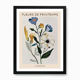 Spring Floral French Poster  Lisianthus 4 Art Print