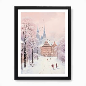 Dreamy Winter Painting Frankfurt Germany 3 Art Print