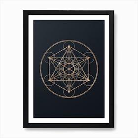 Abstract Geometric Gold Glyph on Dark Teal n.0233 Art Print
