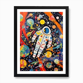 Astronaut Colourful Illustration 12 Art Print