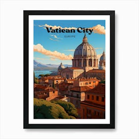 Vatican City Europe Roman Catholic Modern Travel Art Art Print