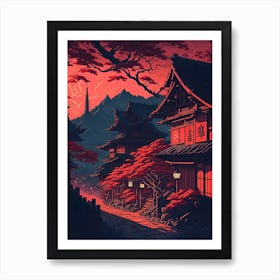 Japan sunset Art Print