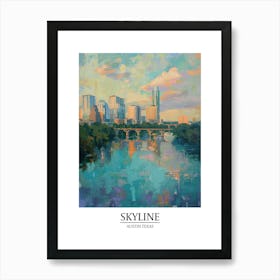 Skyline Austin Texas Oil Painting 1 Poster Art Print