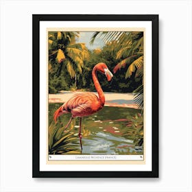 Greater Flamingo Camargue Provence France Tropical Illustration 5 Poster Art Print