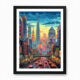 Kuala Lumpur Pixel Art 2 Art Print