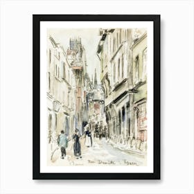 Rue Saint Romain, Rouen, 1st plate (1896), Camille Pissarro 1 Affiche