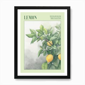 Lemon Tree Atmospheric Watercolour Painting 1 Poster Art Print