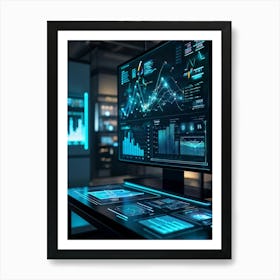 Advanced Digital Interface Showcasing Scientific Data Analysis Powered By Artificial Intelligence N (6) Art Print