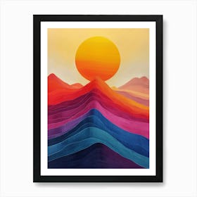 Sunset In The Mountains 45 Art Print