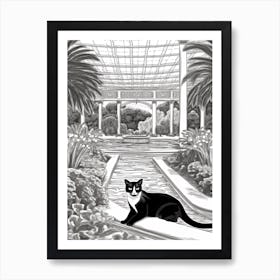 Descanso Gardens, Usa, Cats Line Art 1 Art Print
