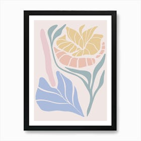 Pastel Flowers Scandinavian 3 Art Print